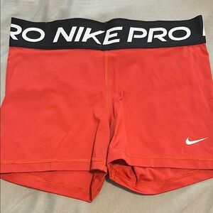 Nike Pro Red Training Shorts with Black Waistband
